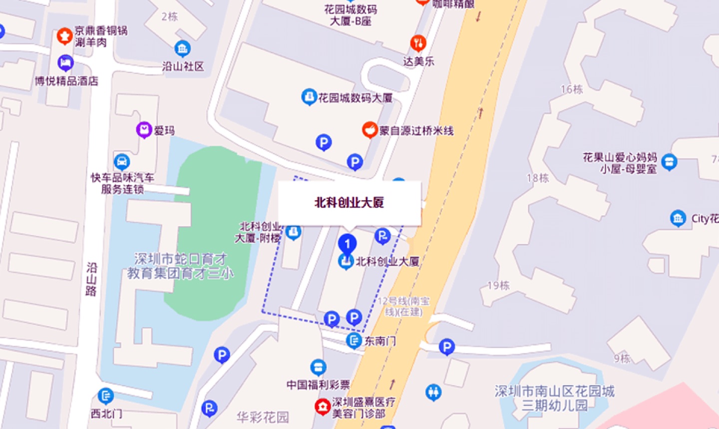 北科创业大厦地理位置示意图