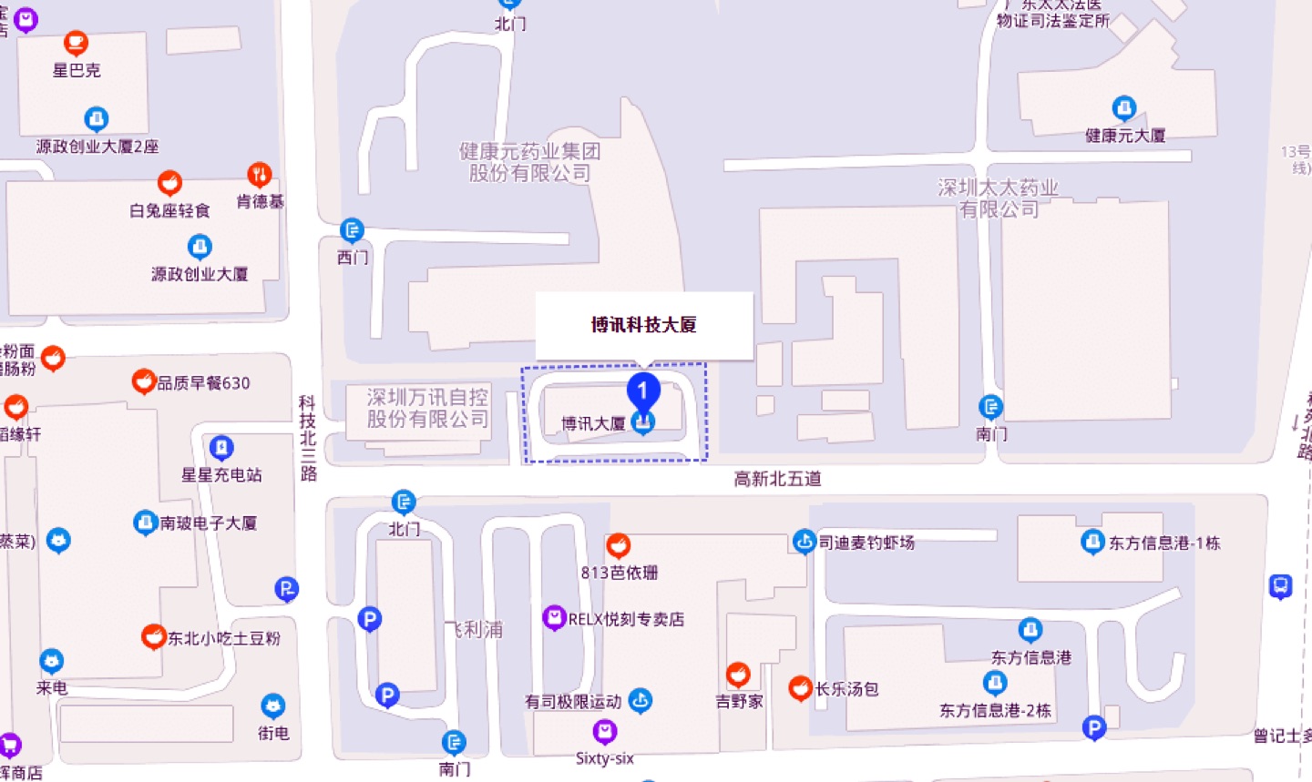 博讯科技大厦地理位置示意图