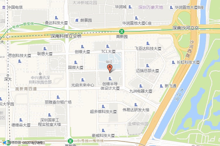 彩讯科技大厦地理位置示意图