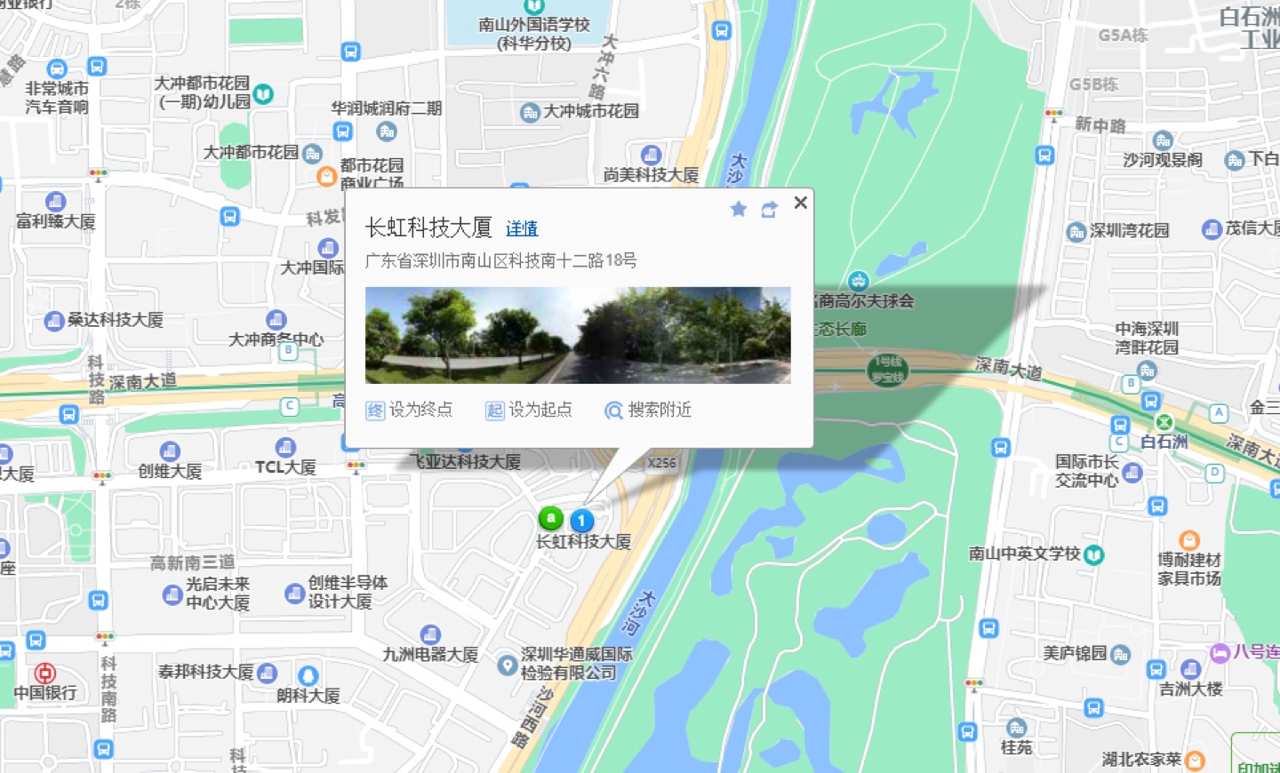 长虹科技大厦地理位置示意图