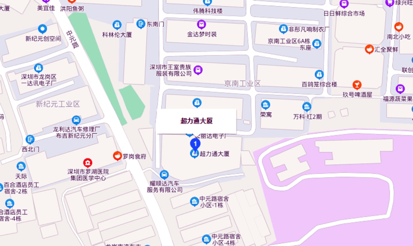 超力通大厦地理位置示意图