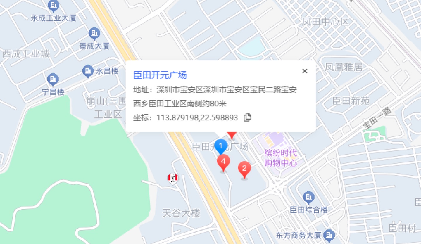 臣田开元广场地理位置示意图