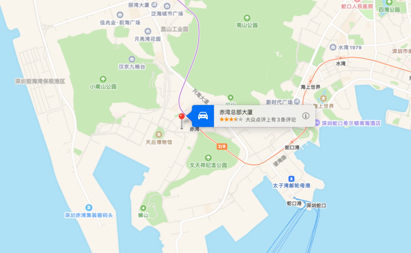 赤湾总部大厦地理位置示意图