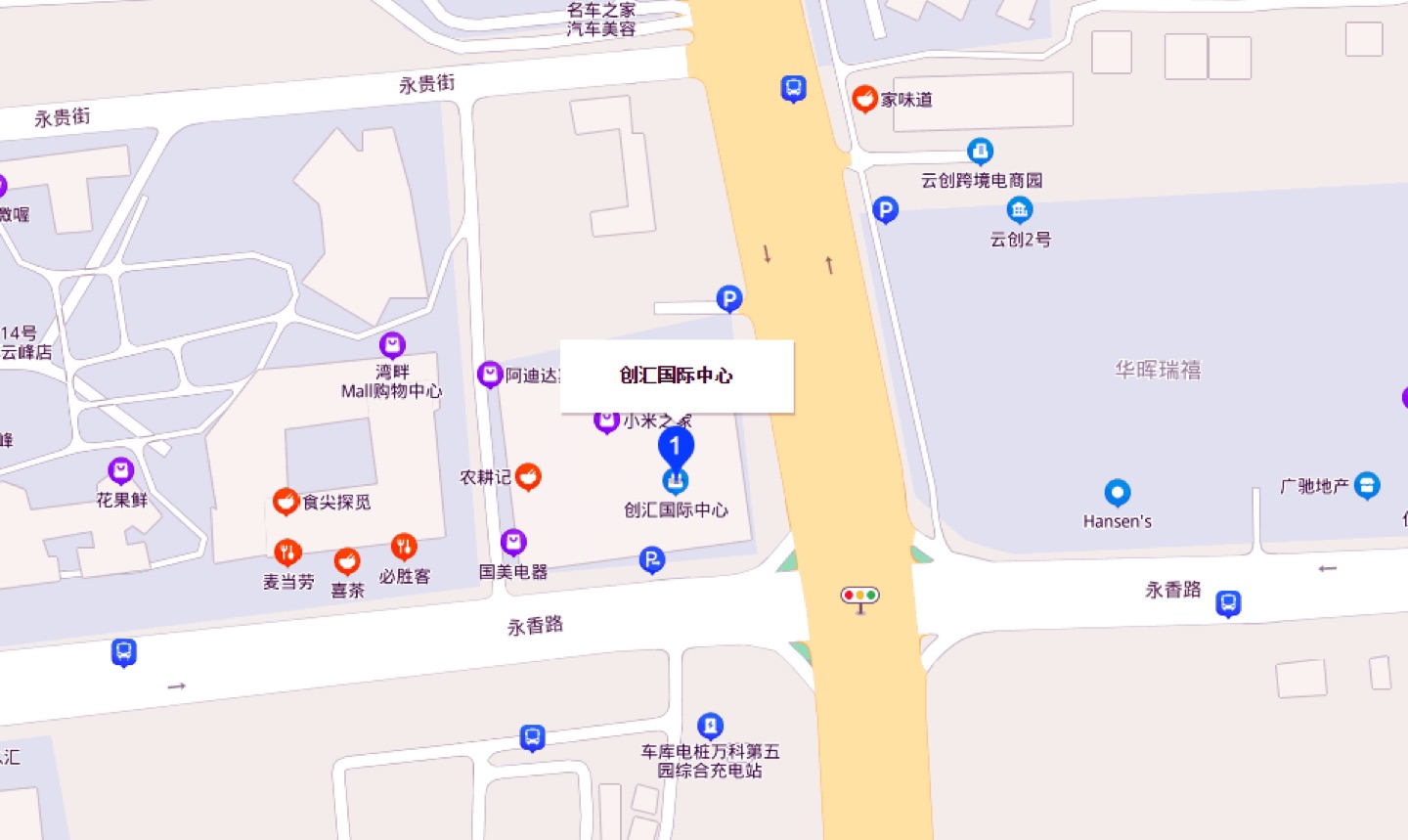 创汇国际中心地理位置示意图
