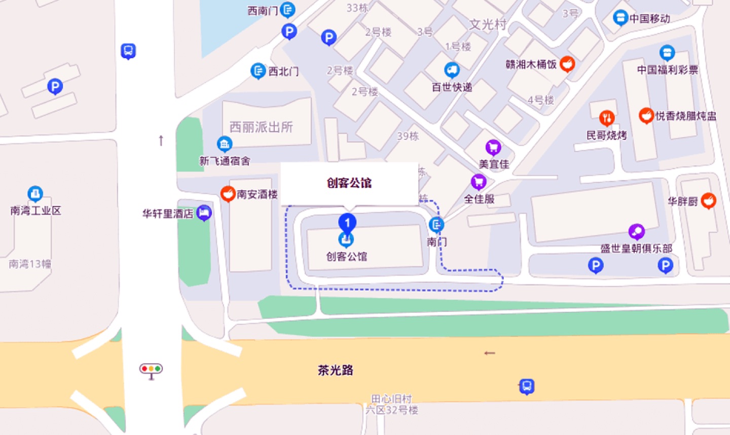 创客公馆地理位置示意图