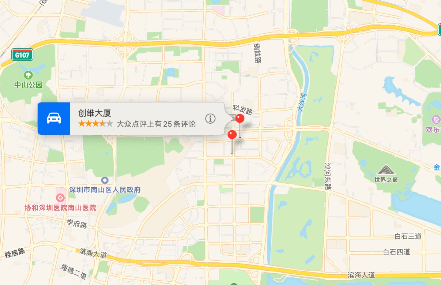 创维大厦地理位置示意图