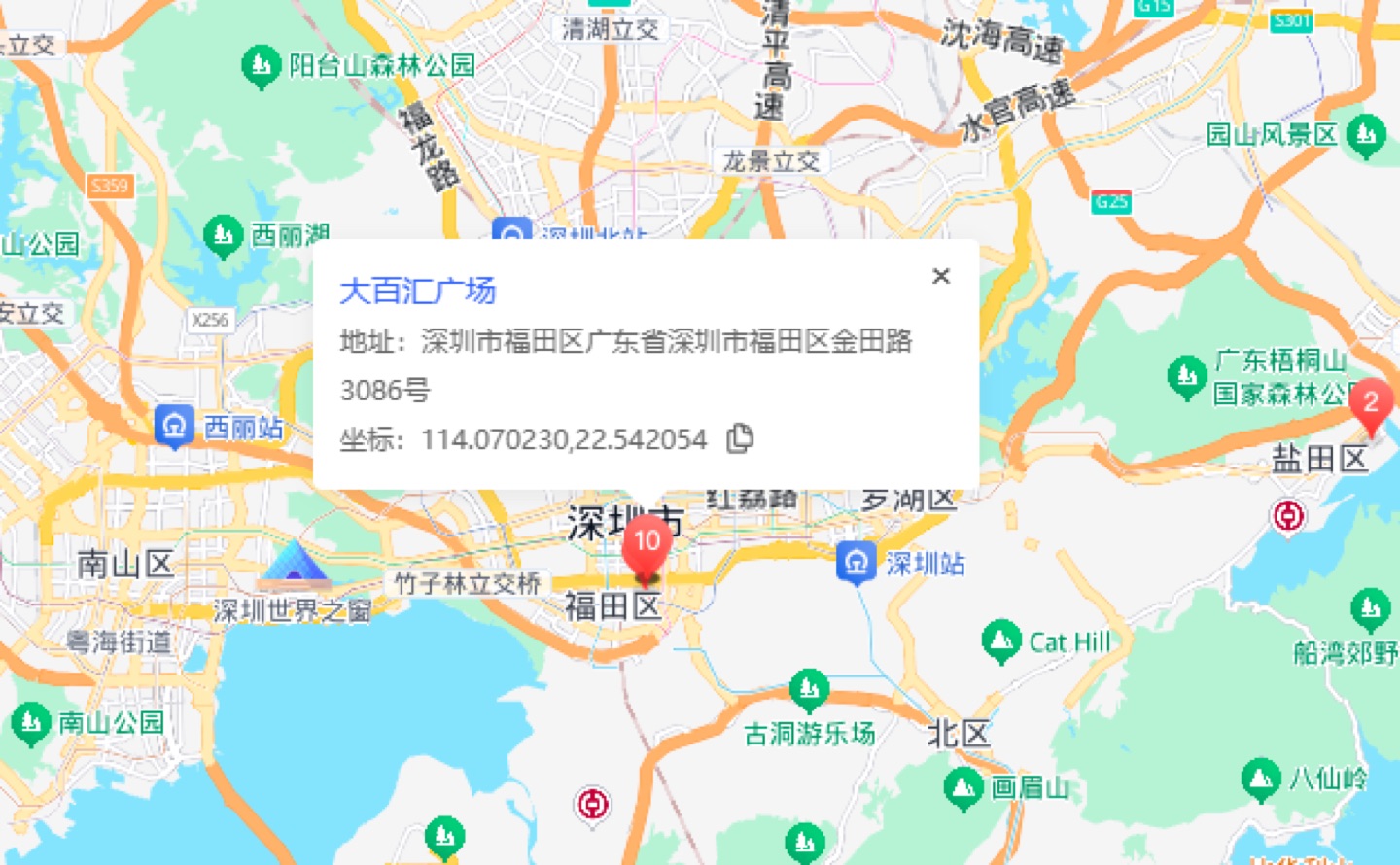 大百汇广场地理位置示意图