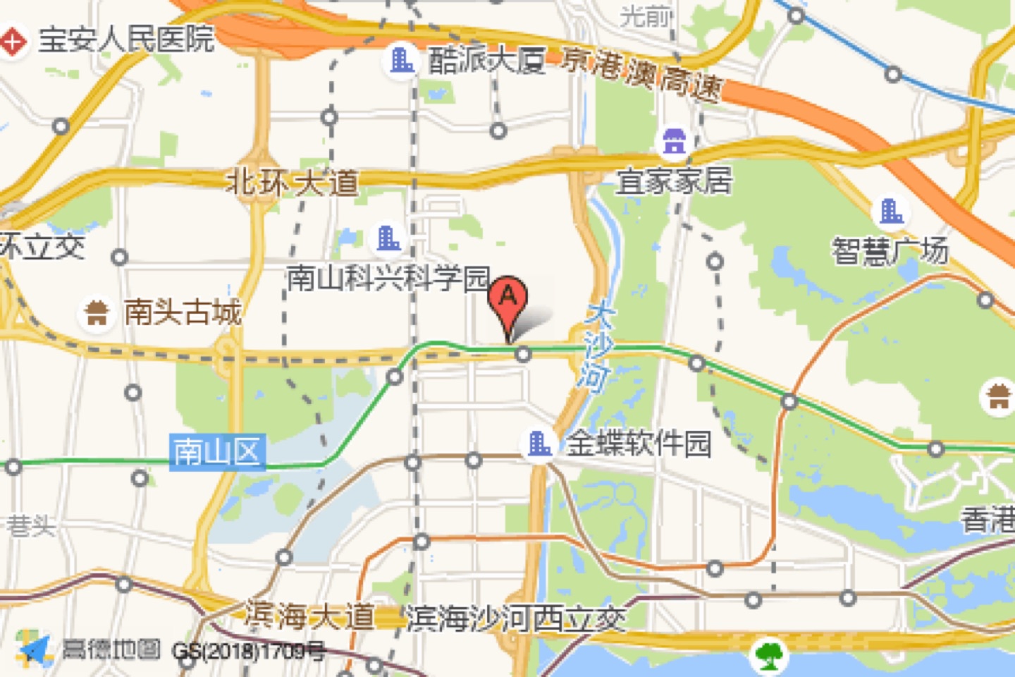 大冲商务中心地理位置示意图