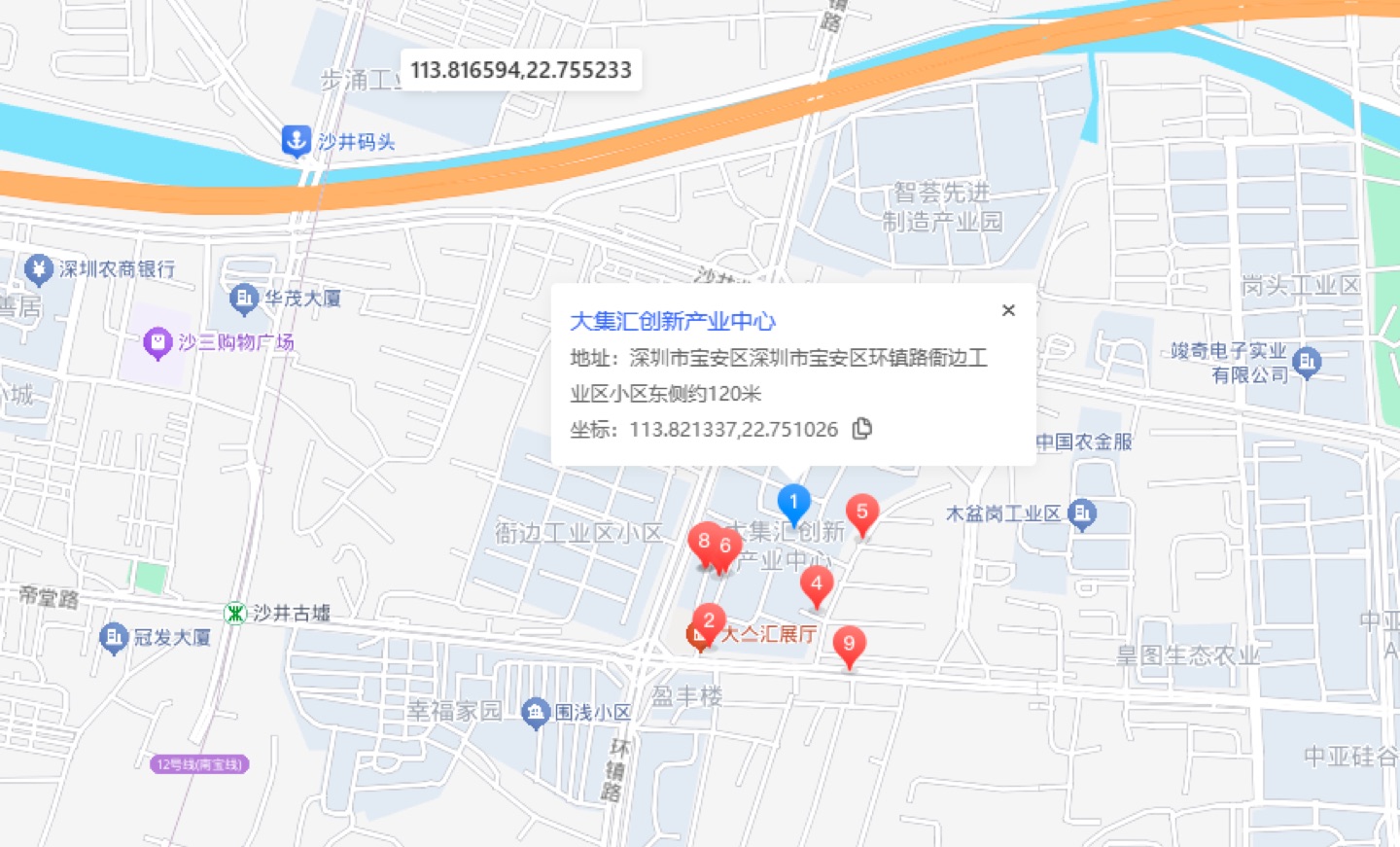 大集汇创新产业中心地理位置示意图