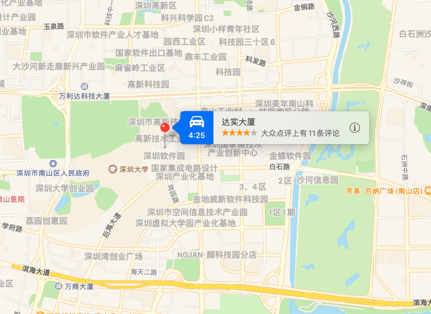 达实智能大厦地理位置示意图