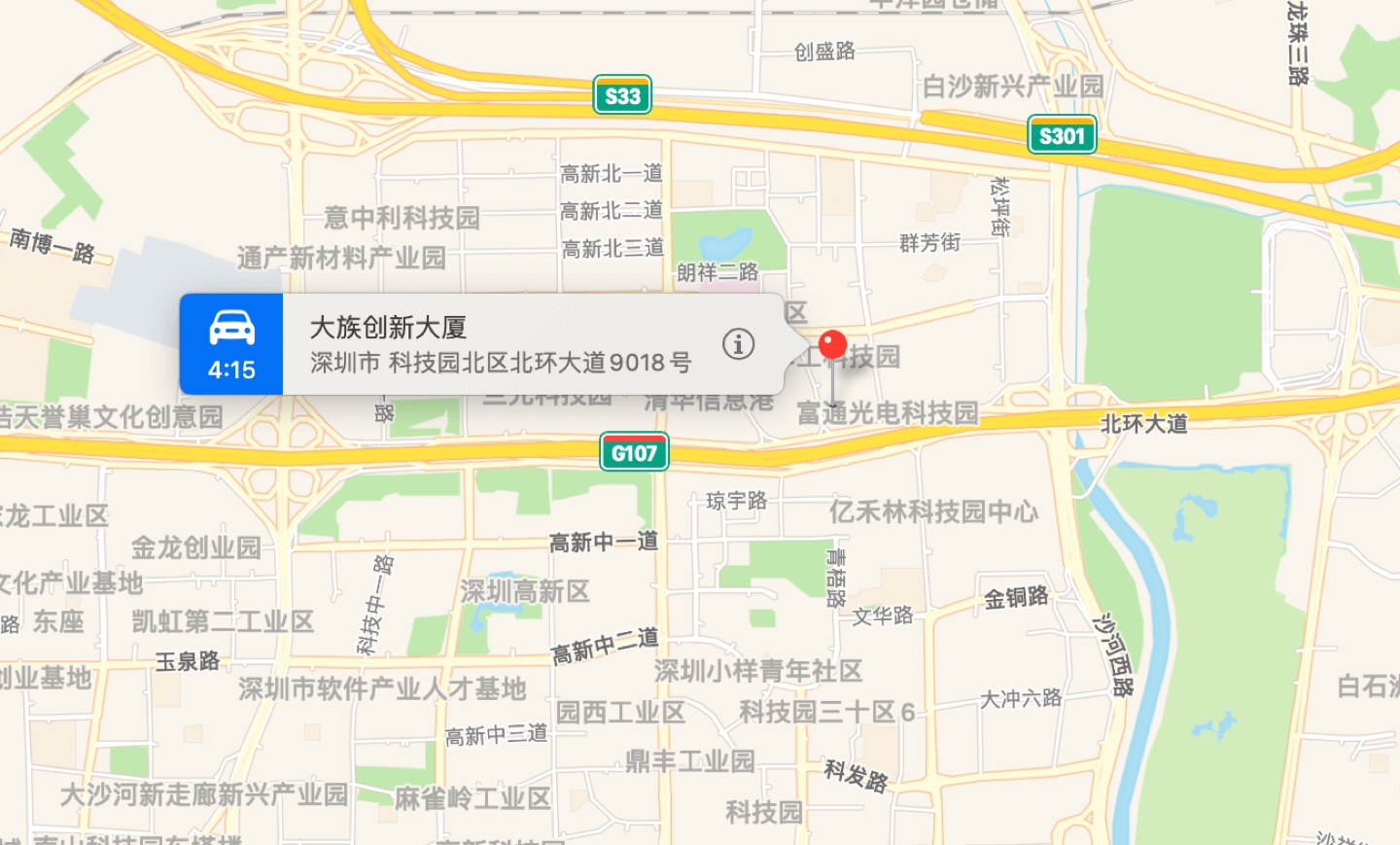 大族创新大厦地理位置示意图