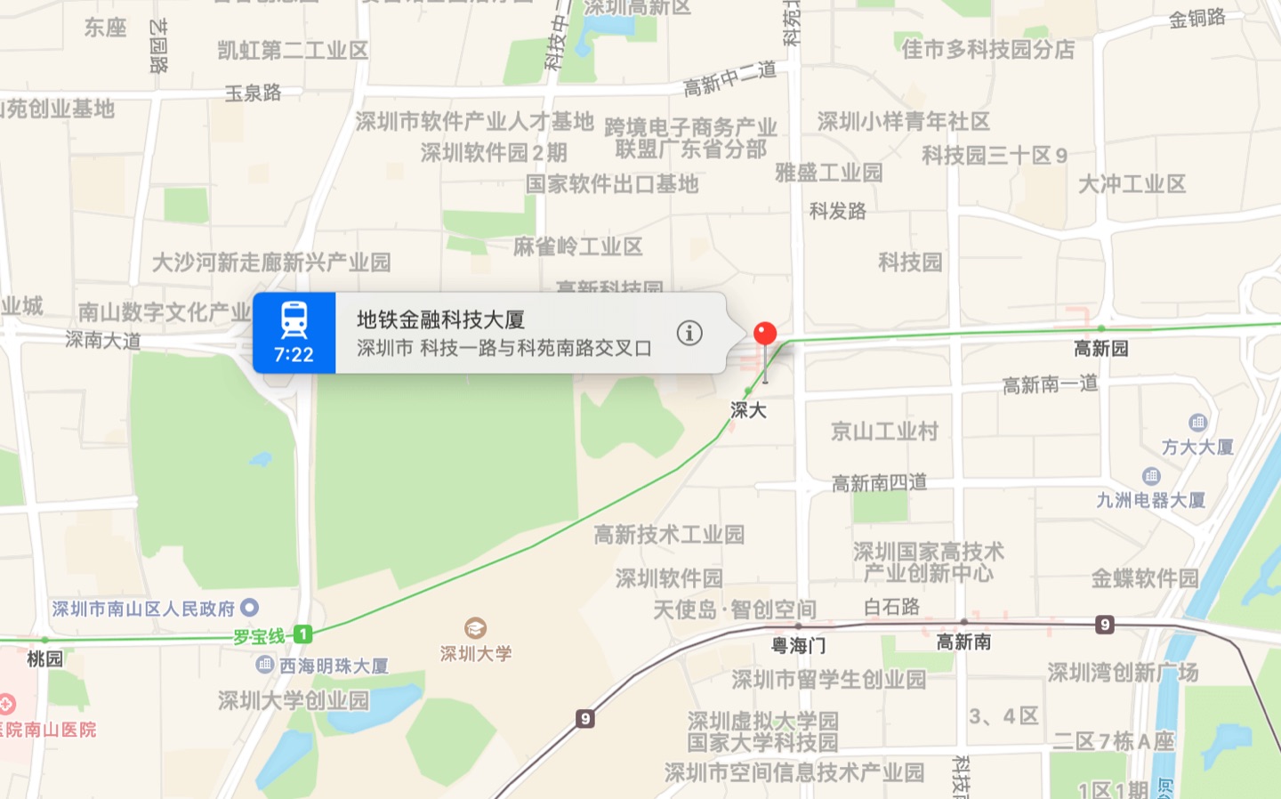 地铁金融科技大厦地理位置示意图