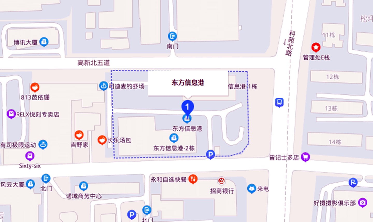 东方信息港地理位置示意图