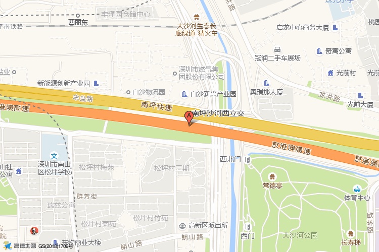 东江环保大厦地理位置示意图
