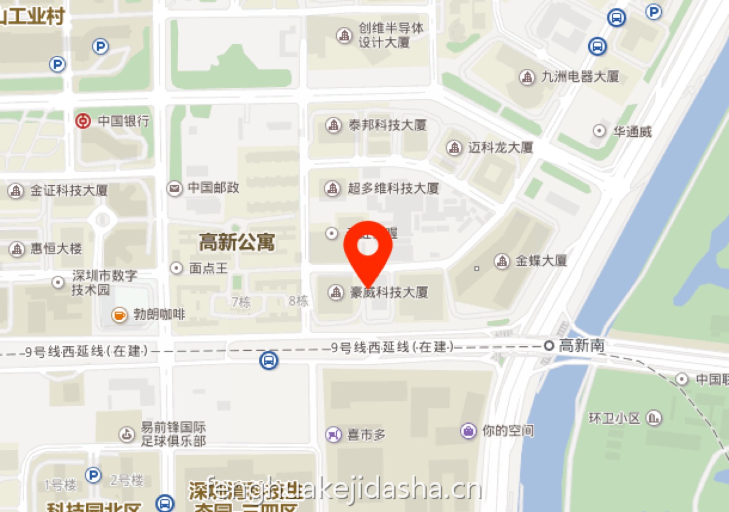 风华科技大厦地理位置示意图