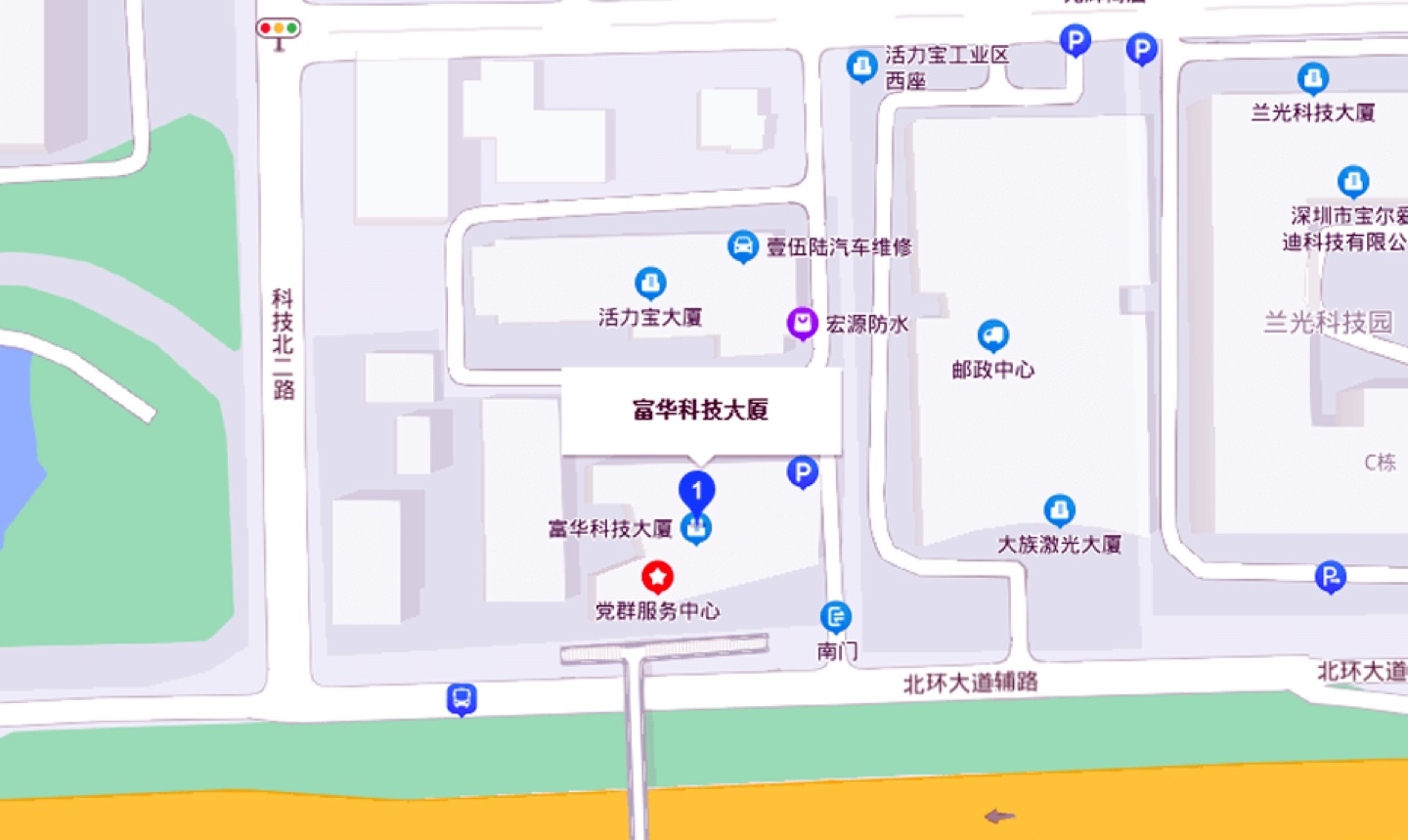 富华科技大厦地理位置示意图