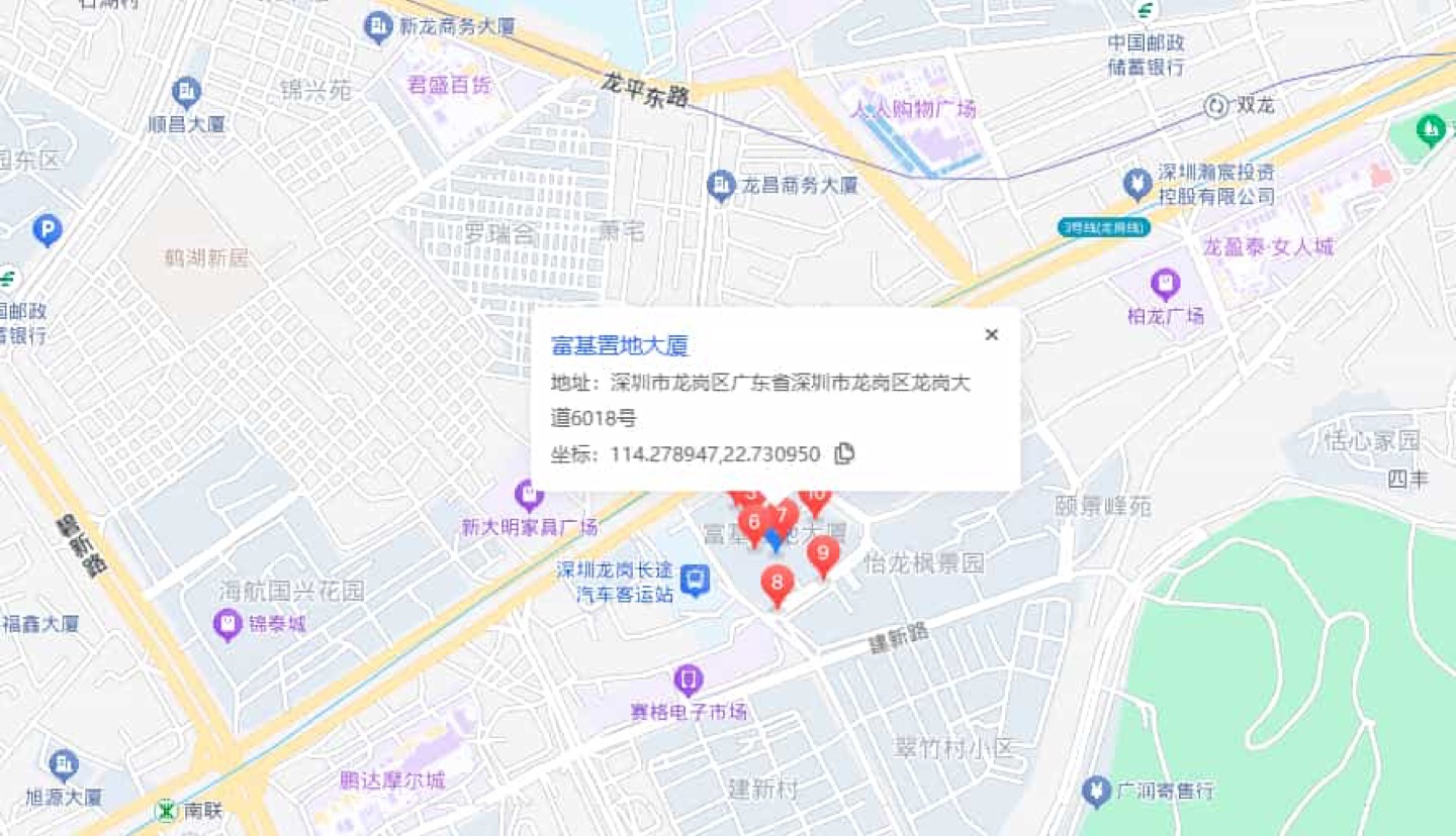 富基置地大厦地理位置示意图