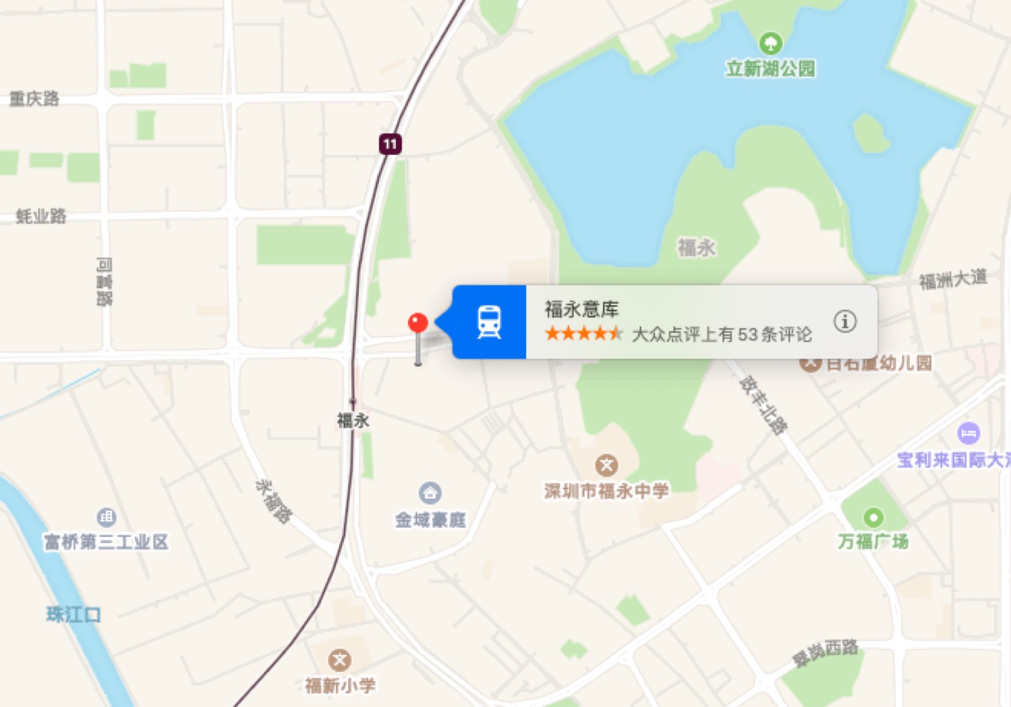 福永意库地理位置示意图