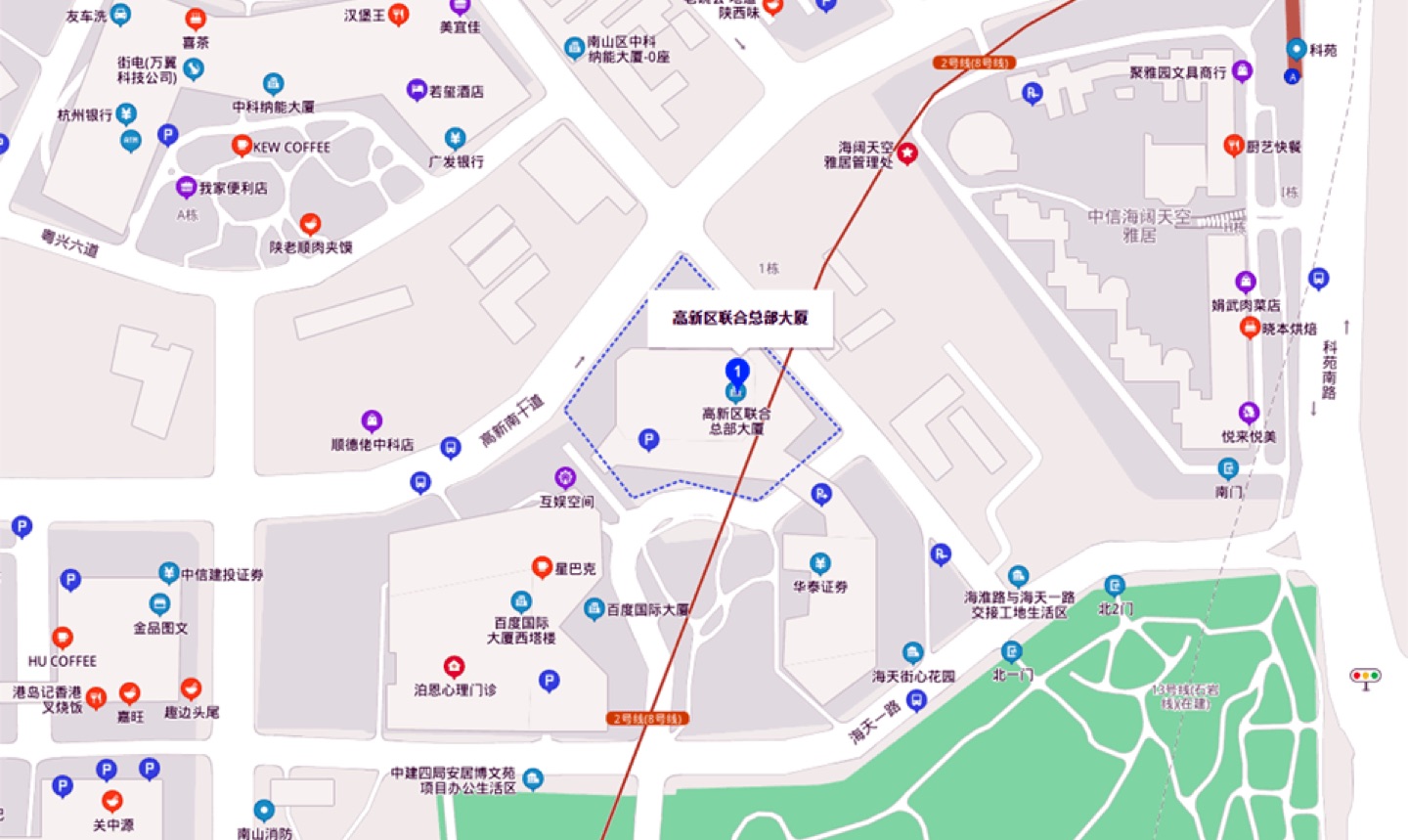 高新区联合总部大厦地理位置示意图