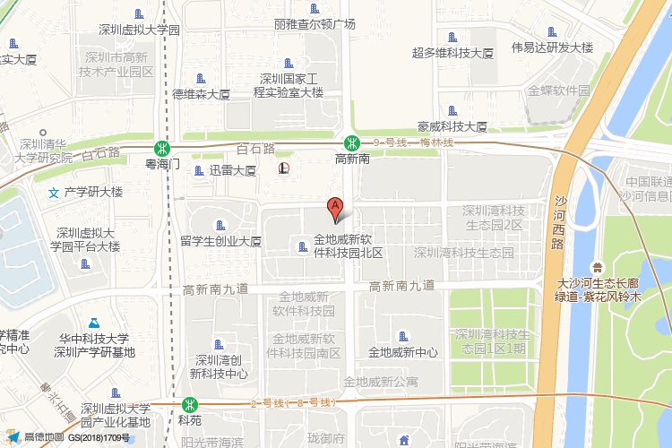 高新区联合总部大厦地理位置示意图