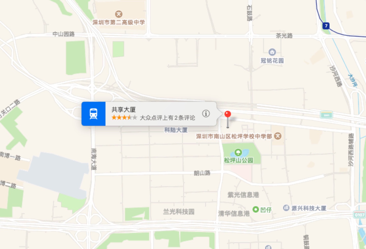 共享大厦(禹洲大厦)地理位置示意图
