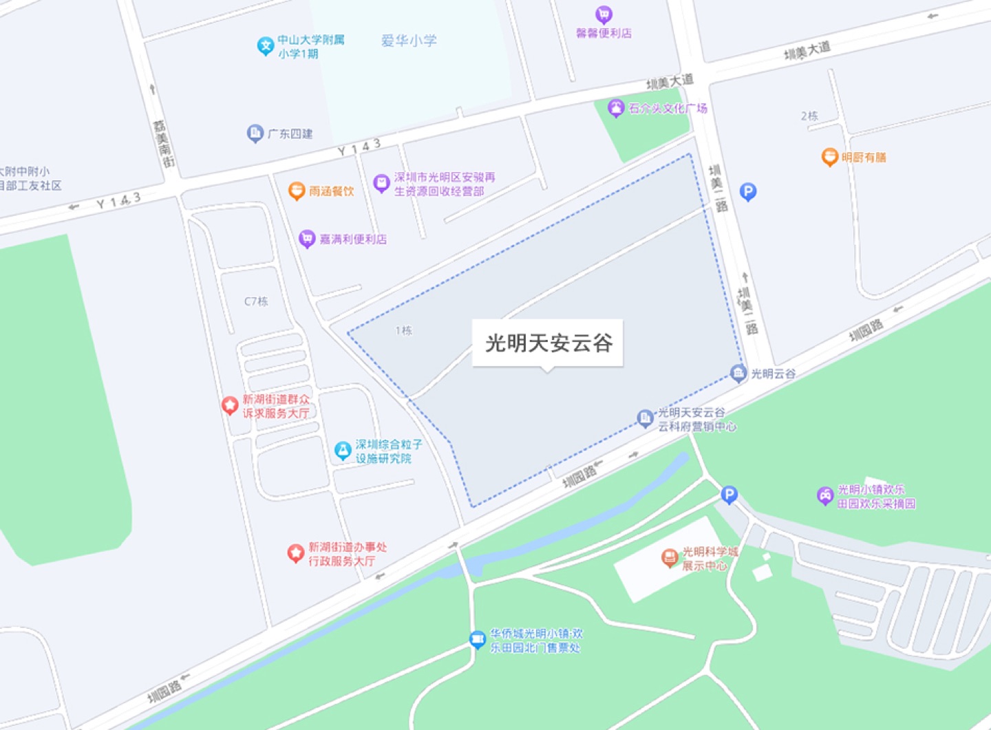 光明天安云谷地理位置示意图