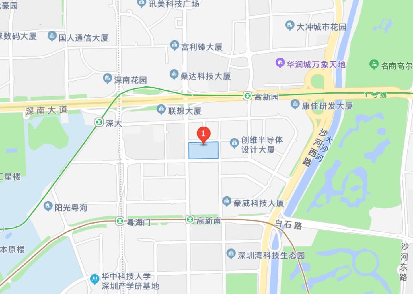 光启未来中心地理位置示意图