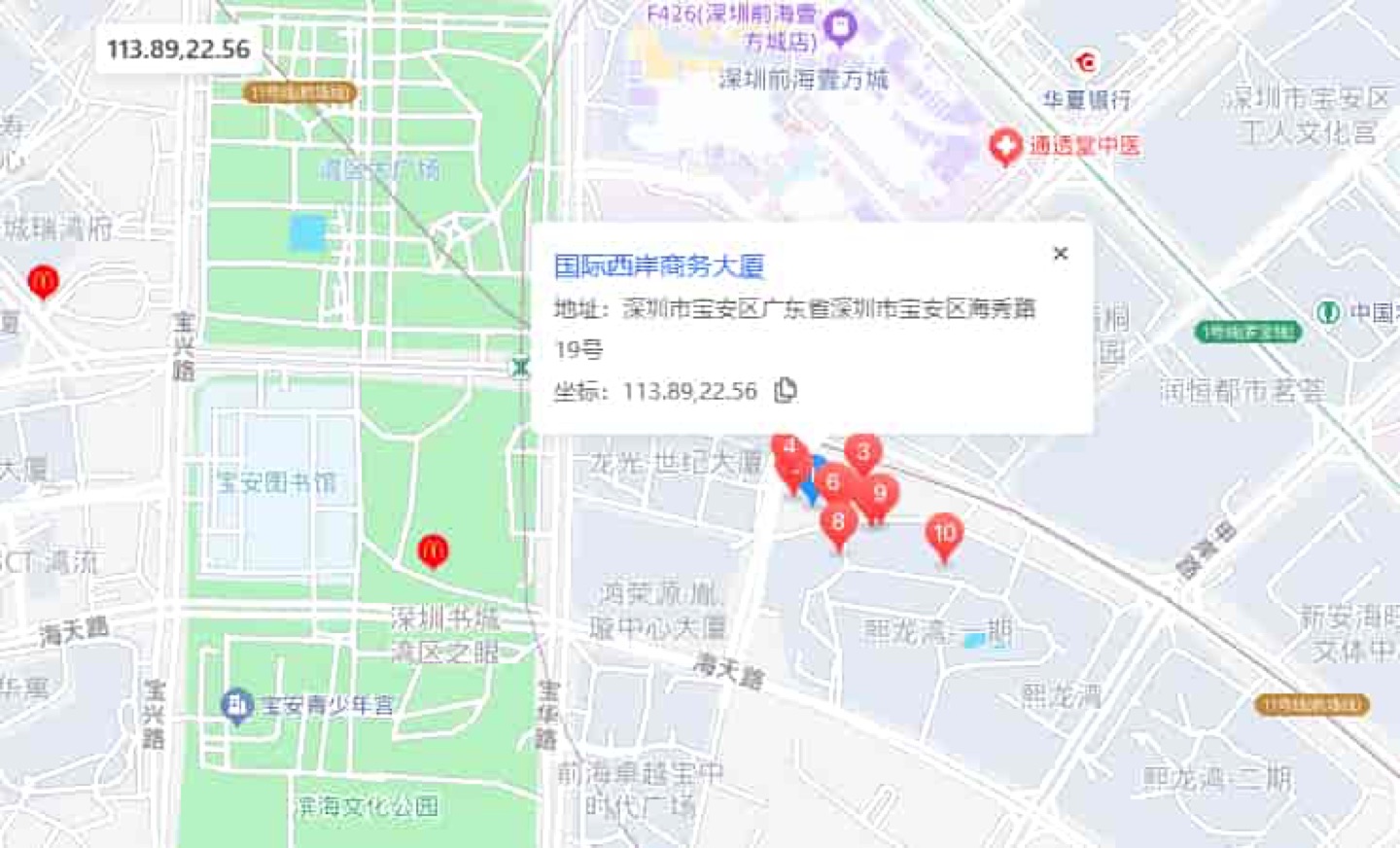 国际西岸商务大厦地理位置示意图