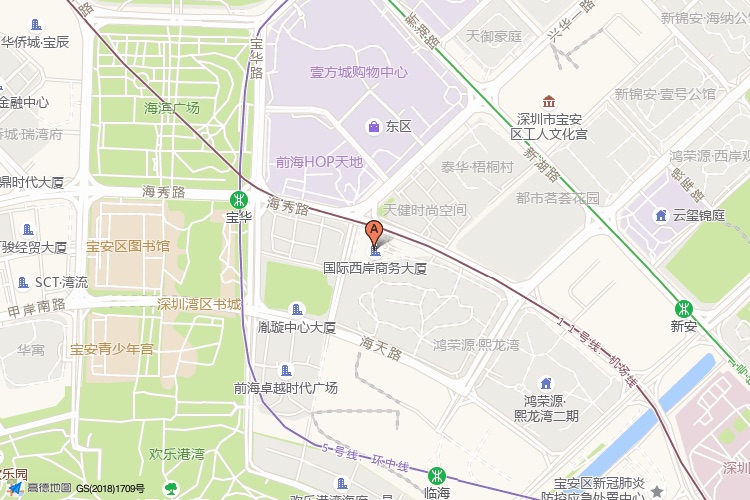 国际西岸商务大厦地理位置示意图