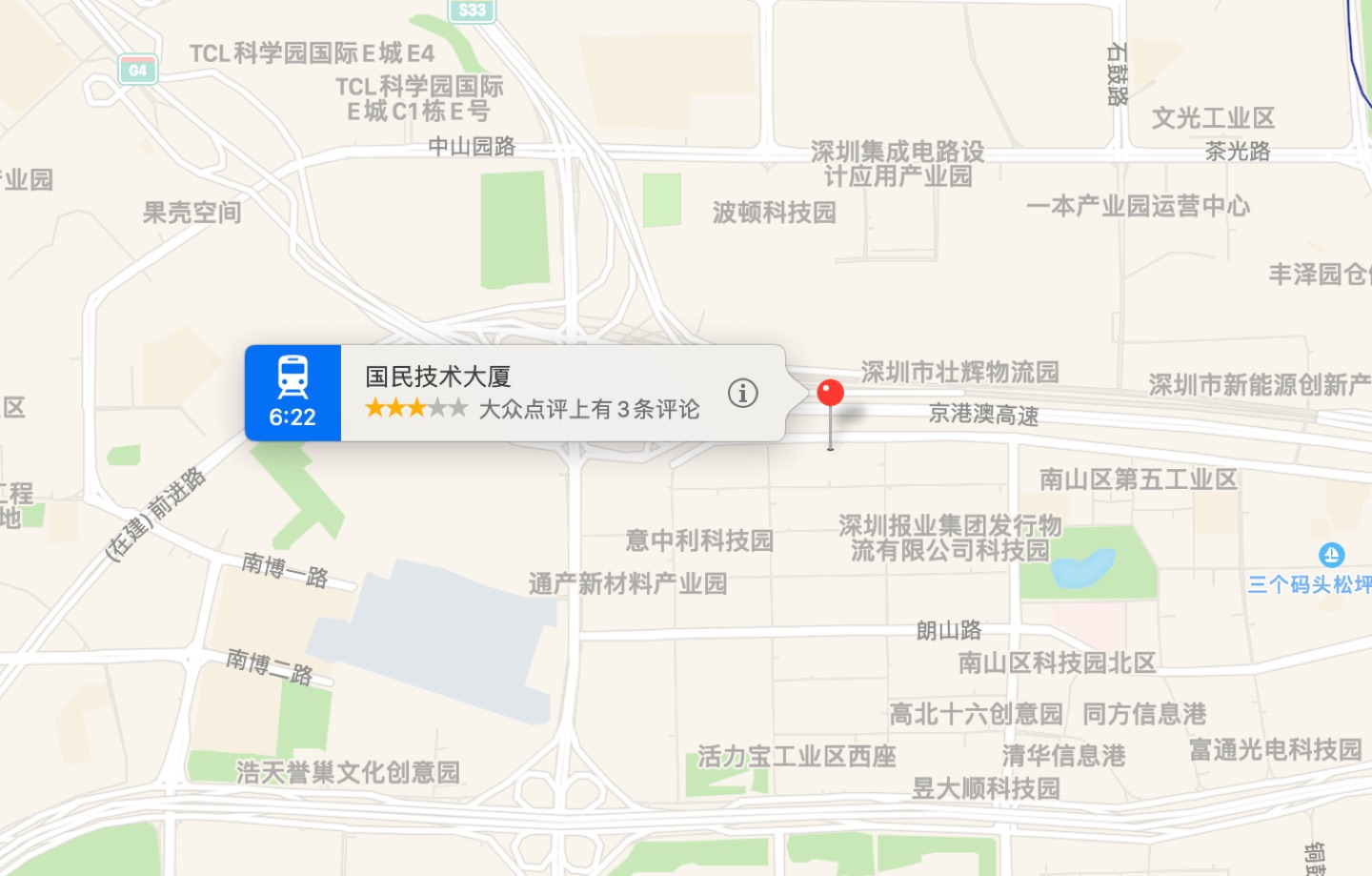 国民技术大厦地理位置示意图