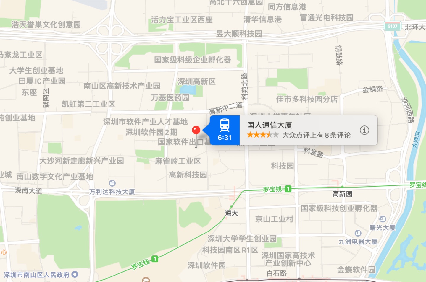 国人通信大厦地理位置示意图