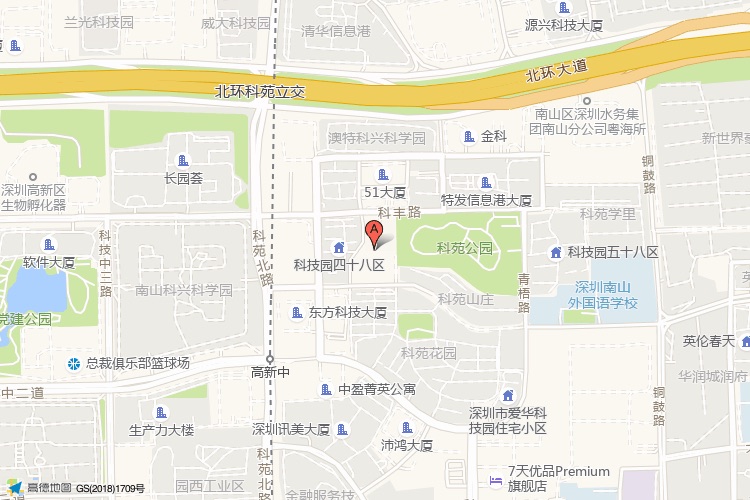 国人通信大厦地理位置示意图