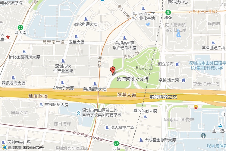 海岸城地理位置示意图