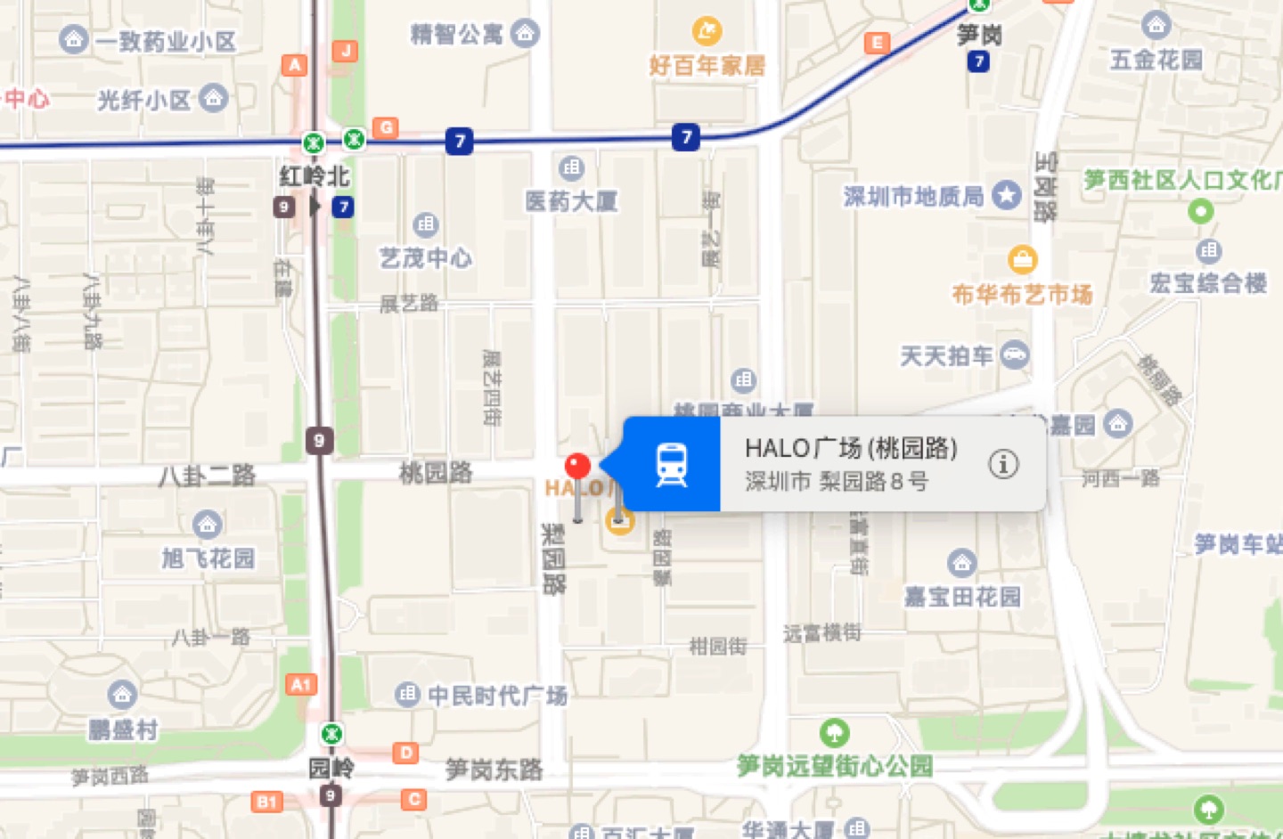HALO广场地理位置示意图