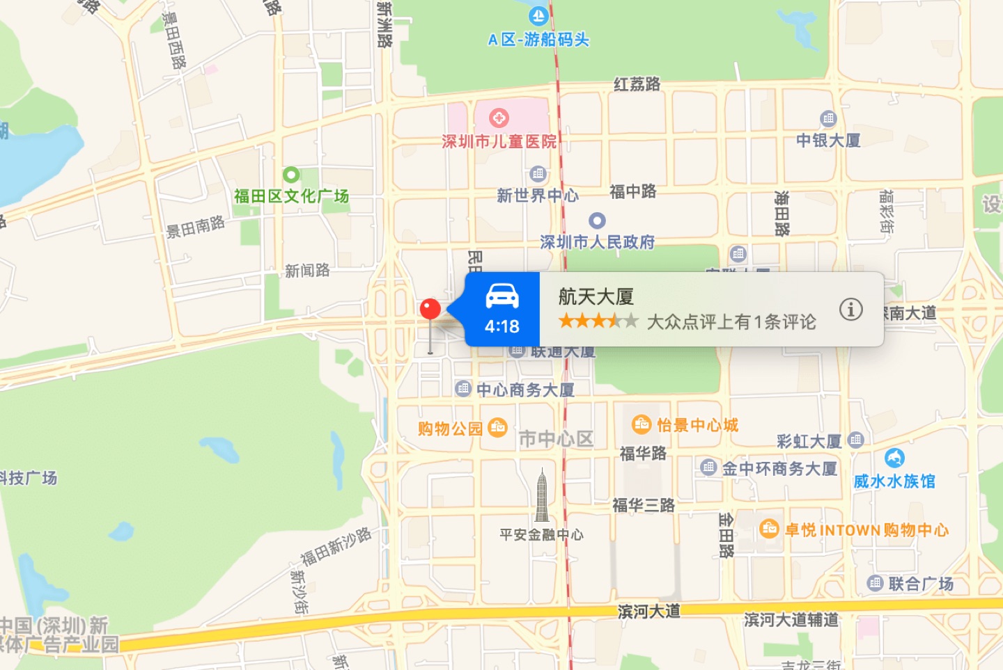 航天大厦地理位置示意图