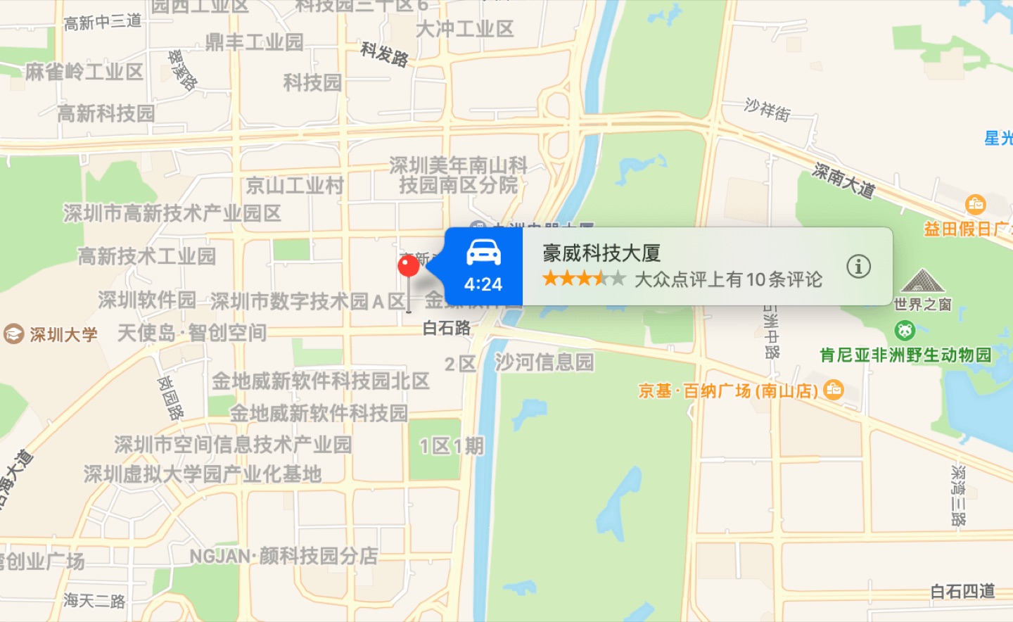 豪威科技大厦地理位置示意图