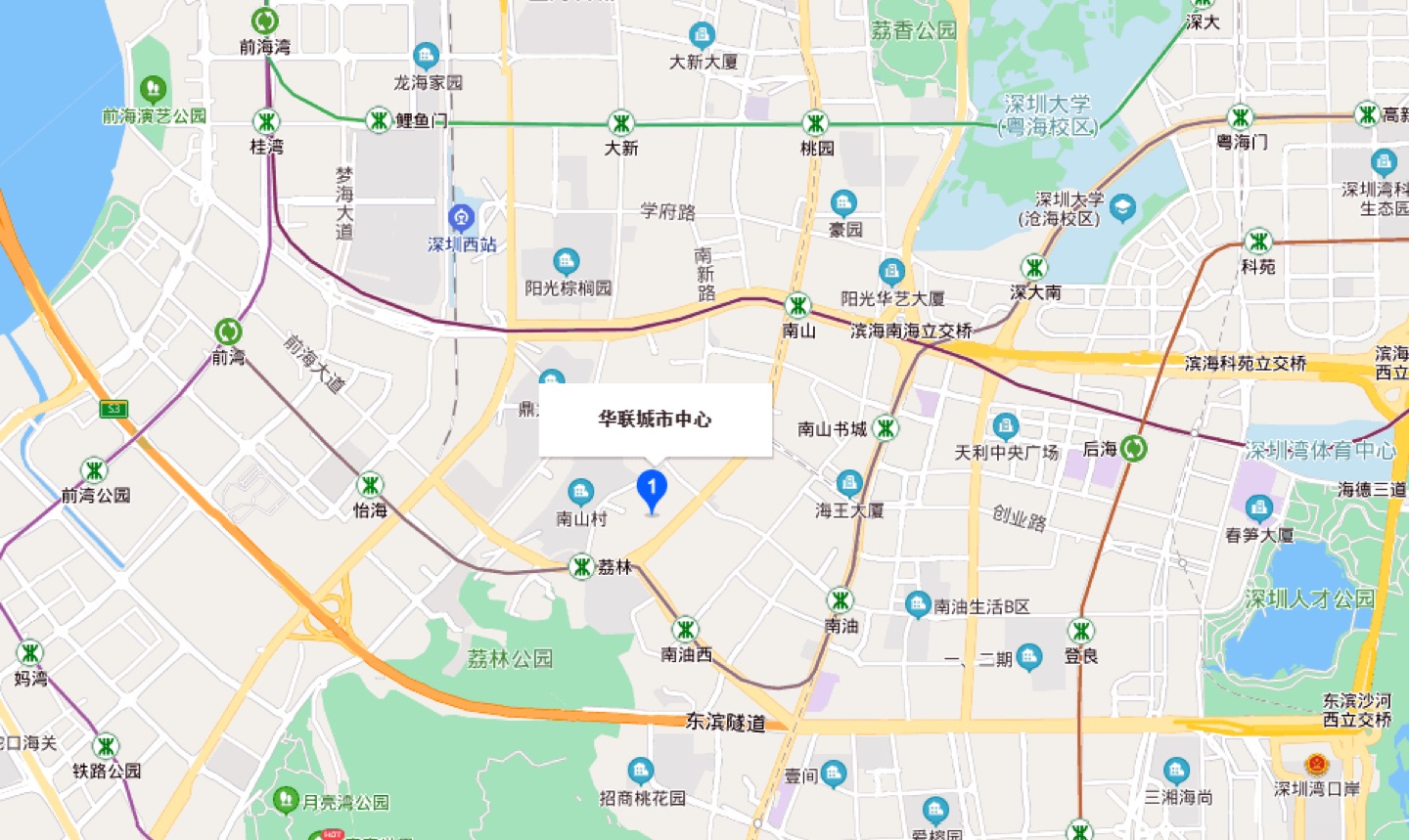 华联城市中心地理位置示意图