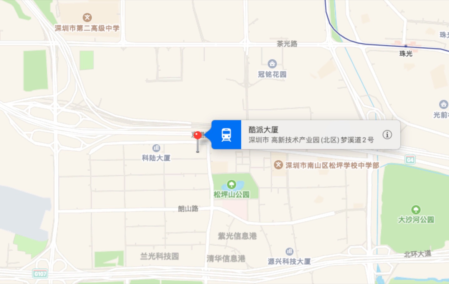 酷派大厦地理位置示意图