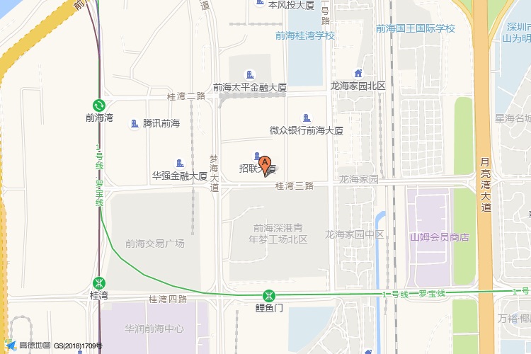 前海鸿荣源中心地理位置示意图
