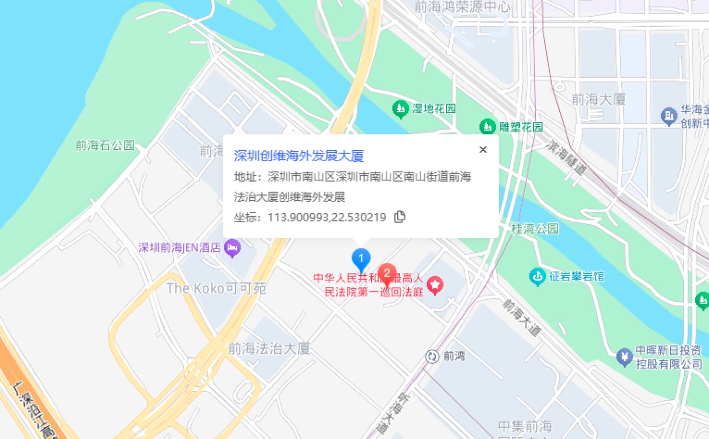 深圳创维海外发展大厦地理位置示意图