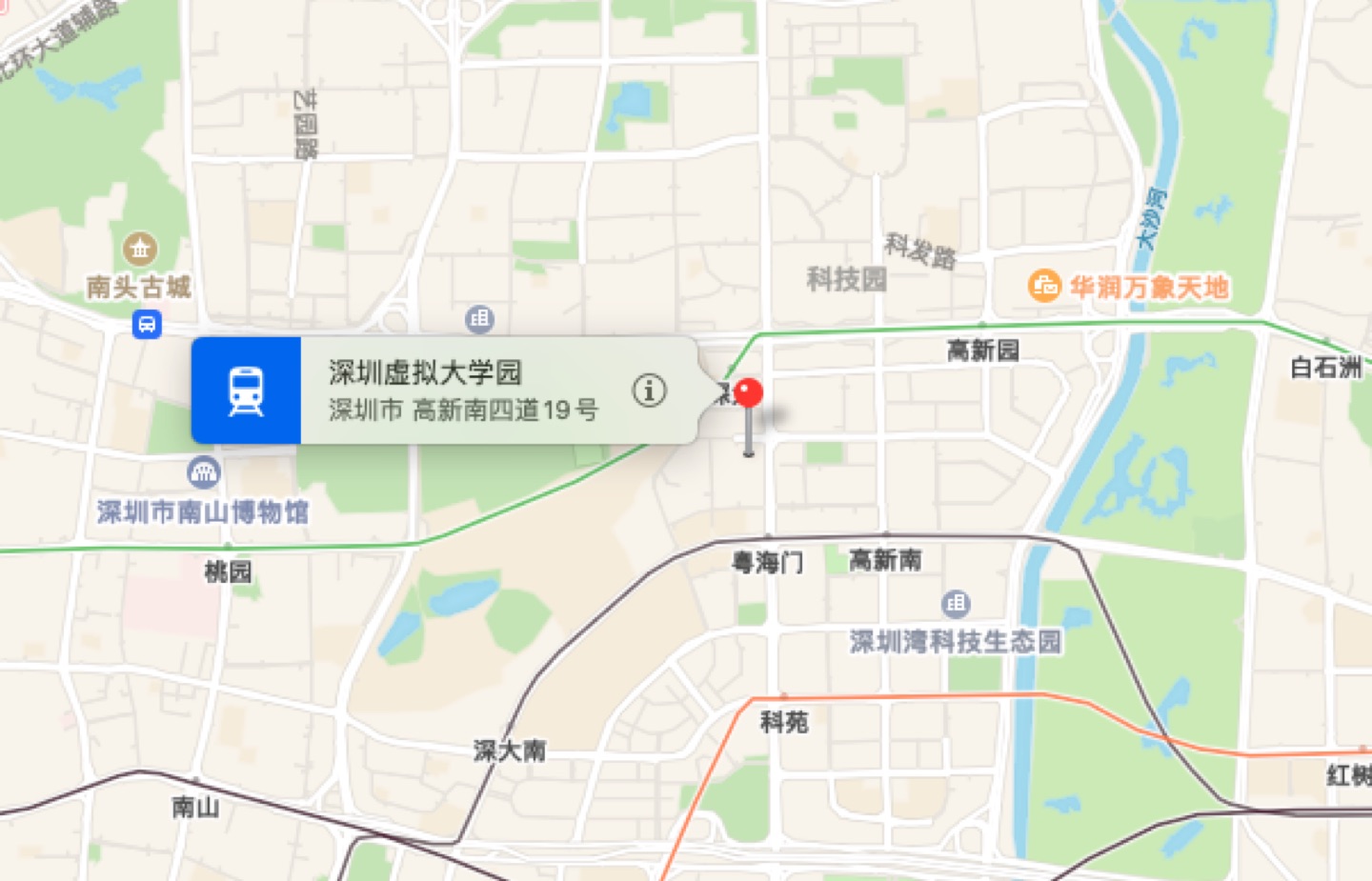 深圳高新技术产业园地理位置示意图