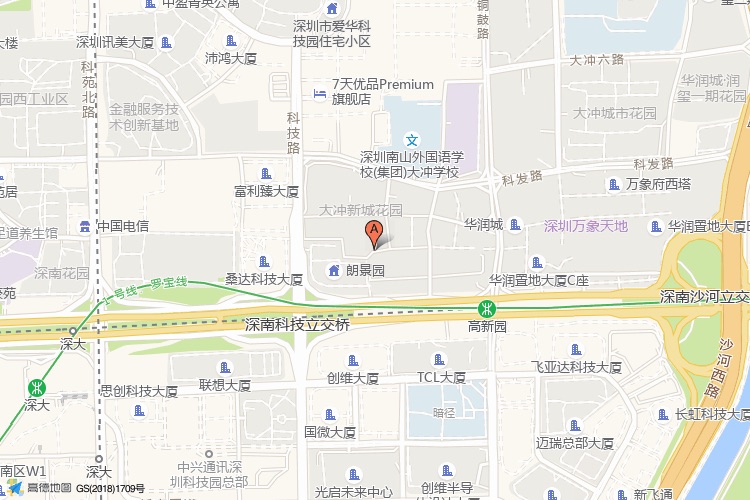 深圳高新技术产业园地理位置示意图