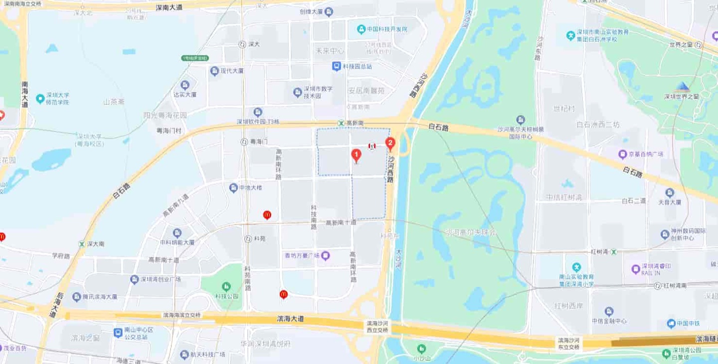 深圳湾科技生态园地理位置示意图