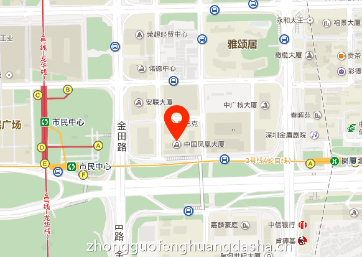 中国凤凰大厦地理位置示意图