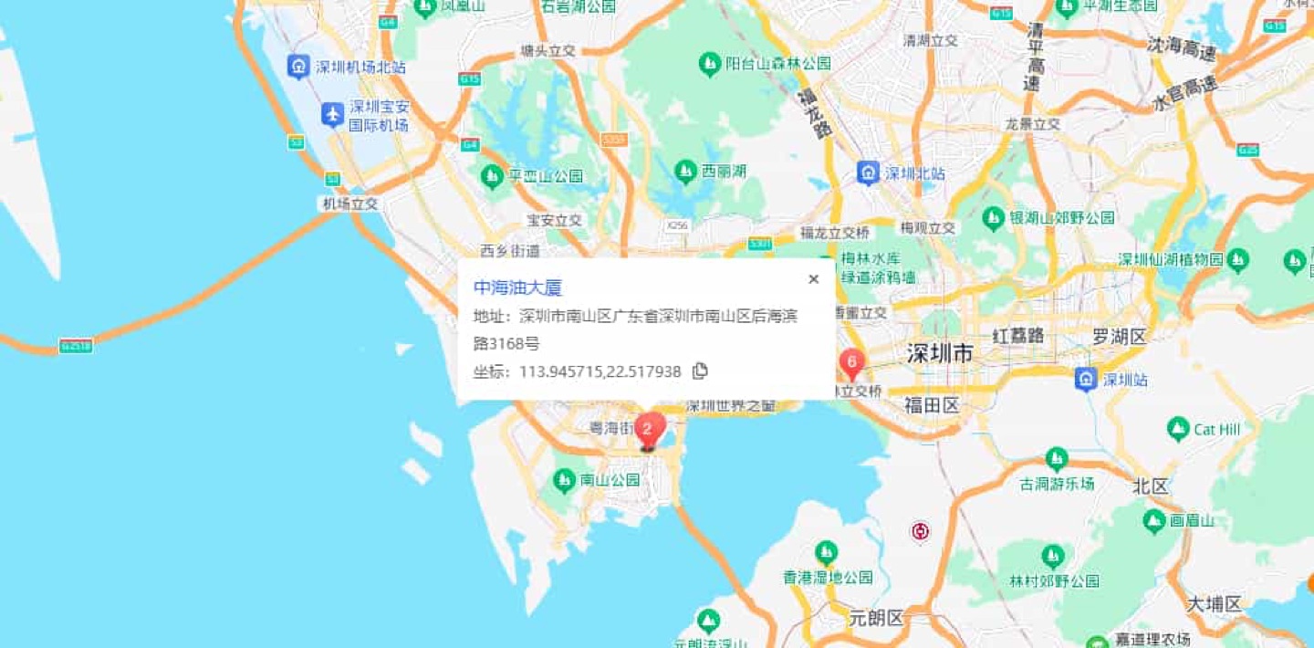 中海油大厦地理位置示意图
